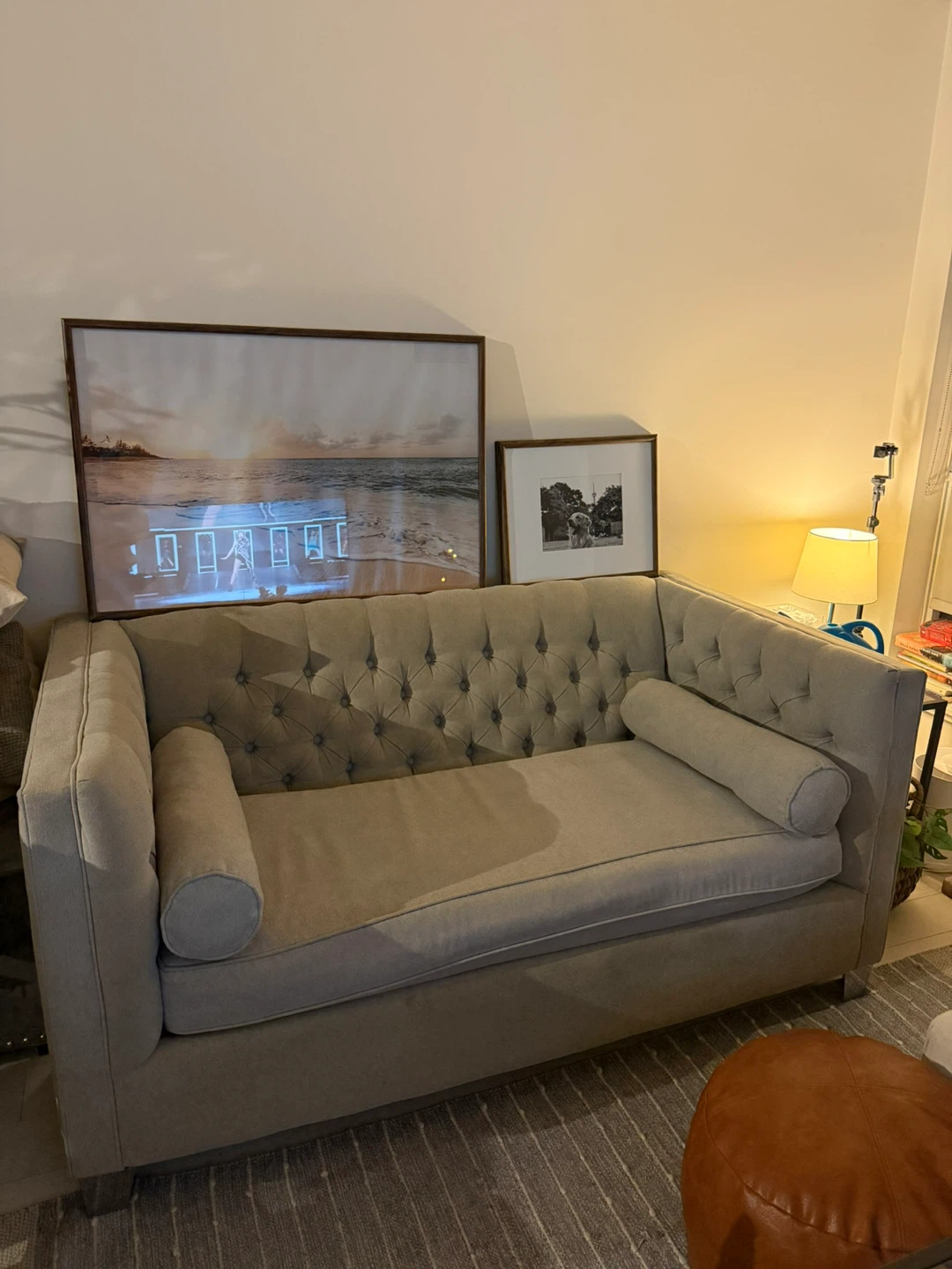 Tufted Sofa with Bolster Pillows - photo 2
