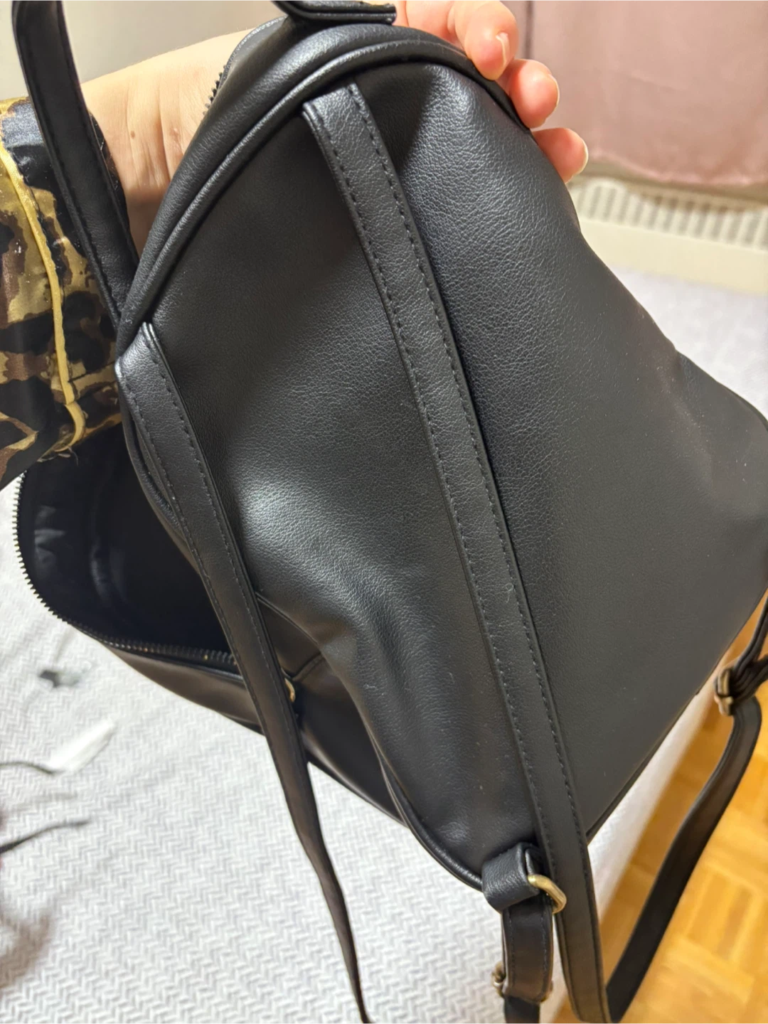 Primark Black Leather Mini Backpack - photo 3