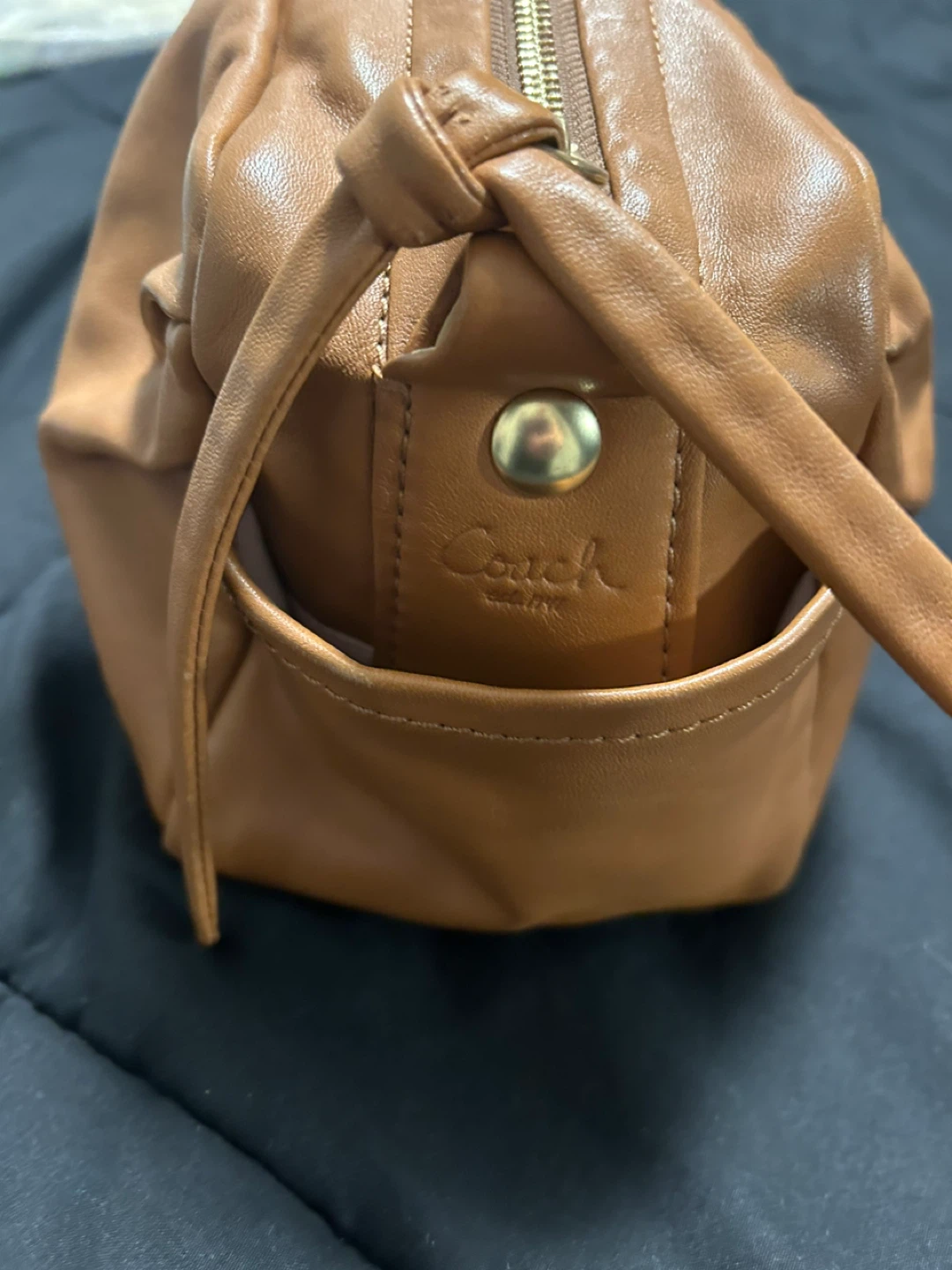 Coach Brown Leather Cosmetic Bag