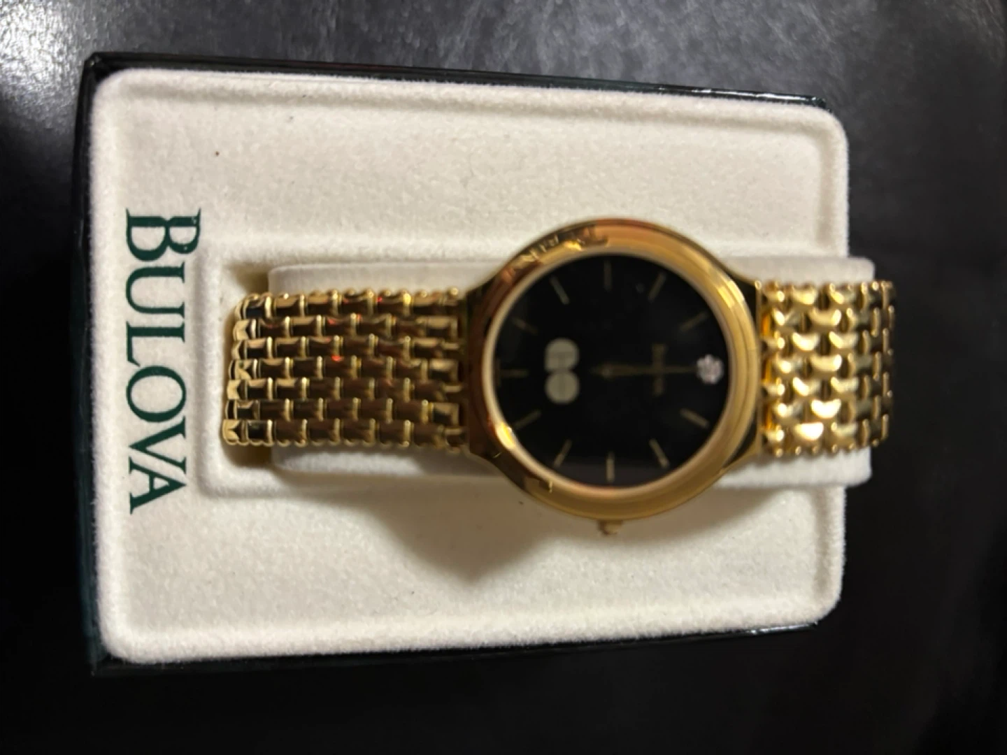 Bulova Gold Tone Watch with Black Dial - photo 2