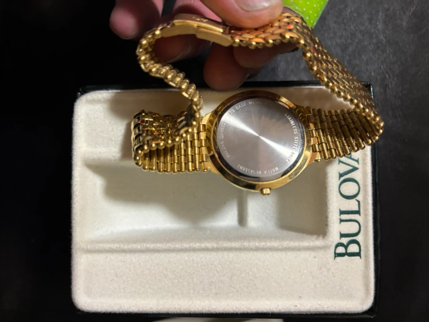 Bulova Gold Tone Watch with Black Dial - photo 4