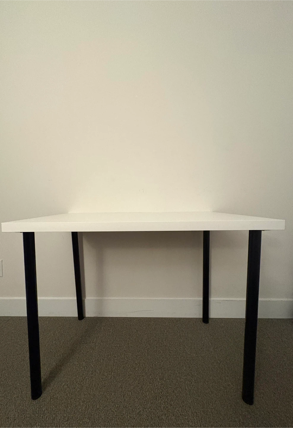 White Desk with Black Legs 100x60