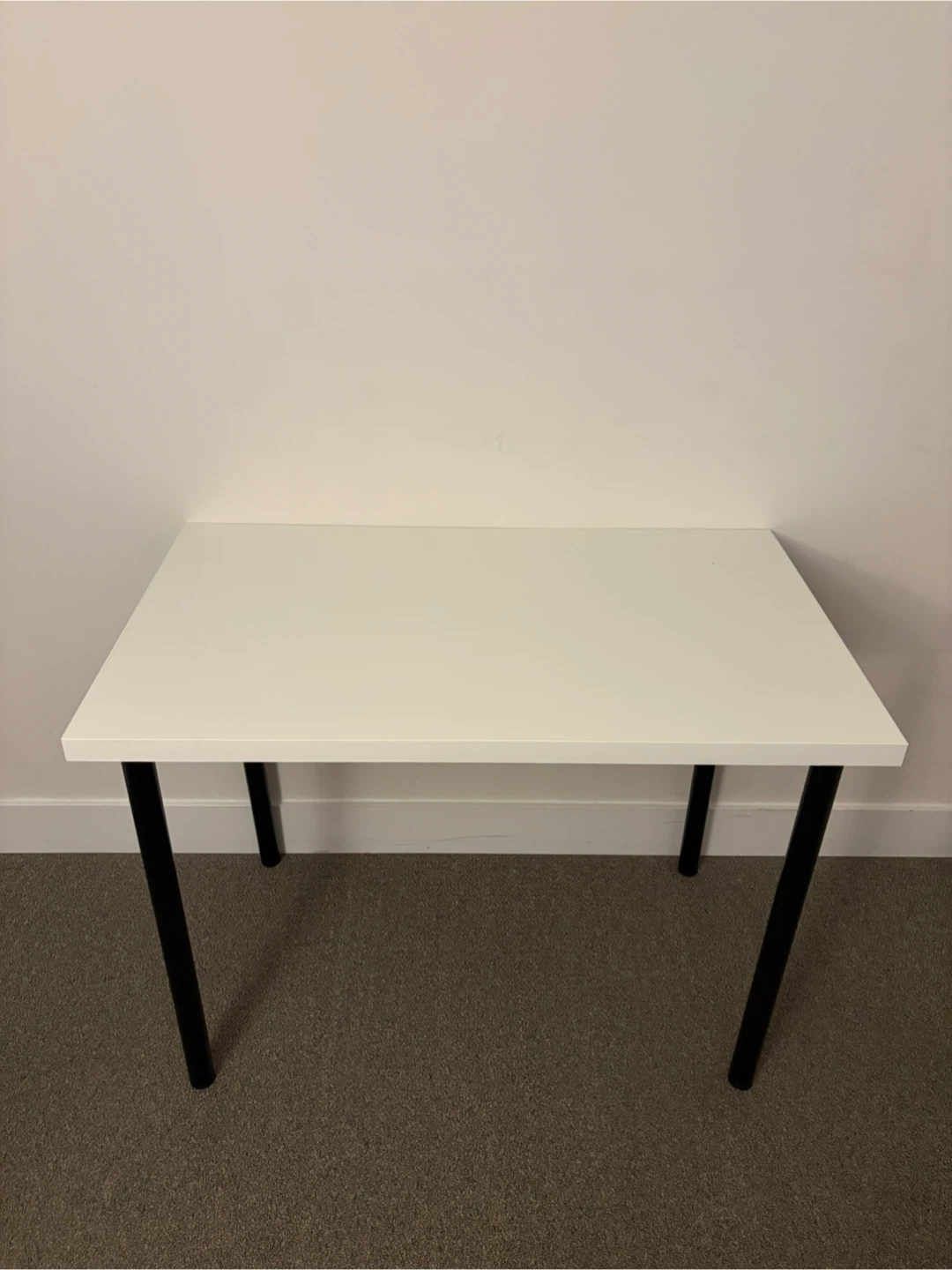 White Desk with Black Legs 100x60 - photo 2