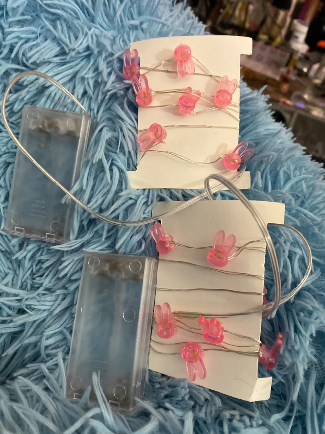 String Lights with Pink Bunny Charms