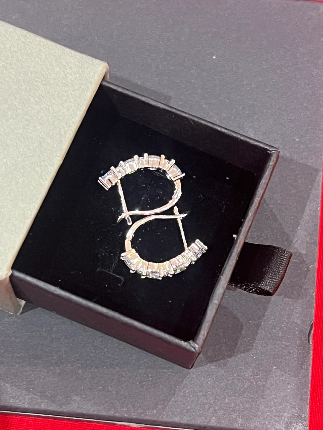 Sterling Silver Moissanite Hoop Earrings - photo 4