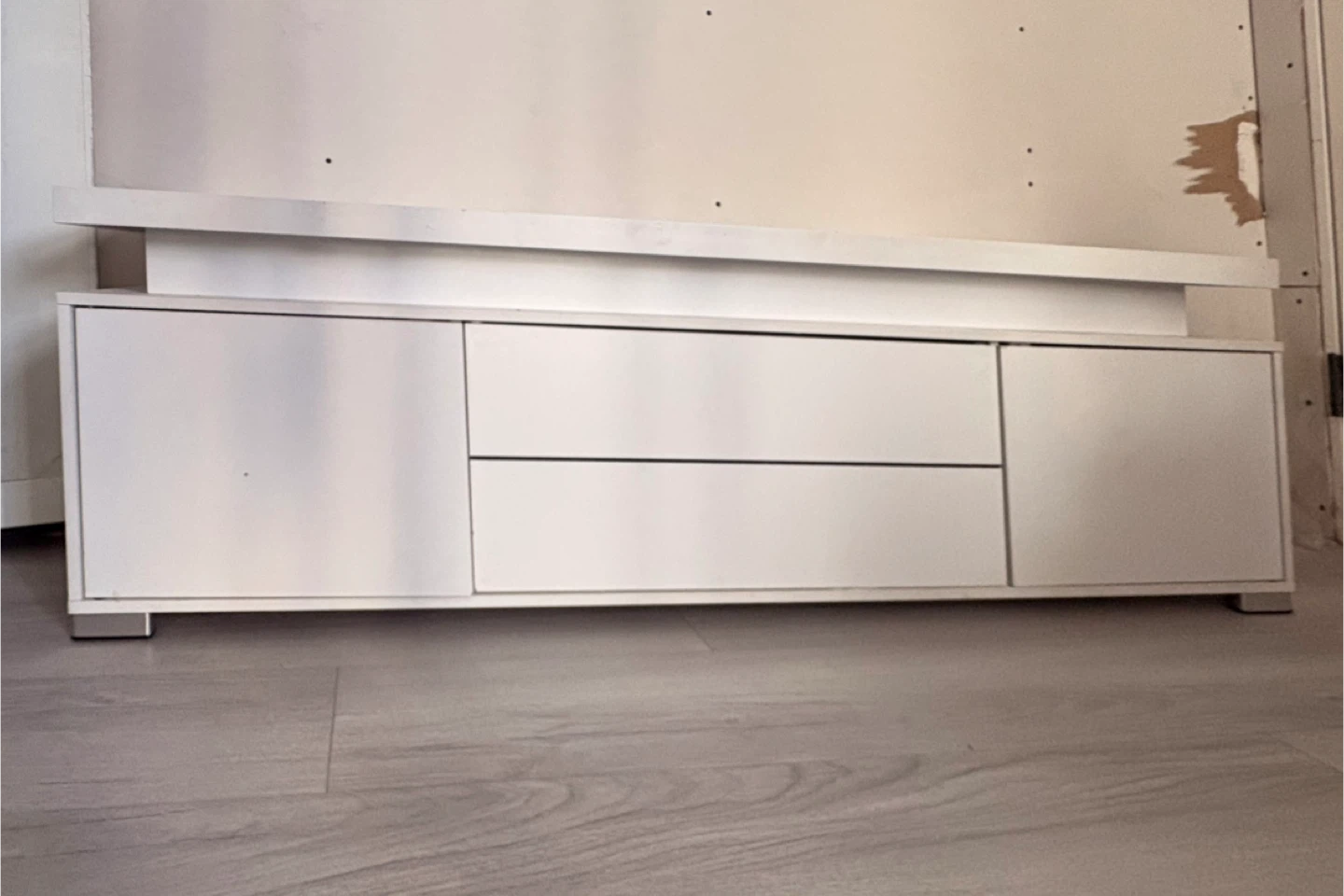 White Media Console with Storage - photo 3