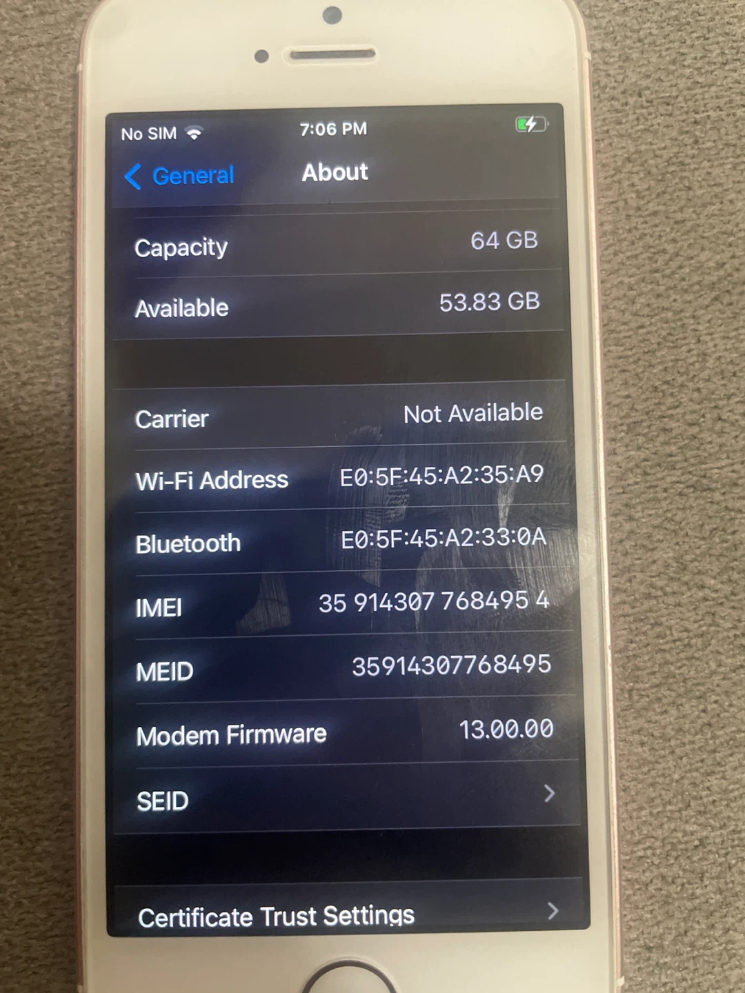 Apple iPhone SE (1st Gen) - 64GB - Rose Gold - photo 2