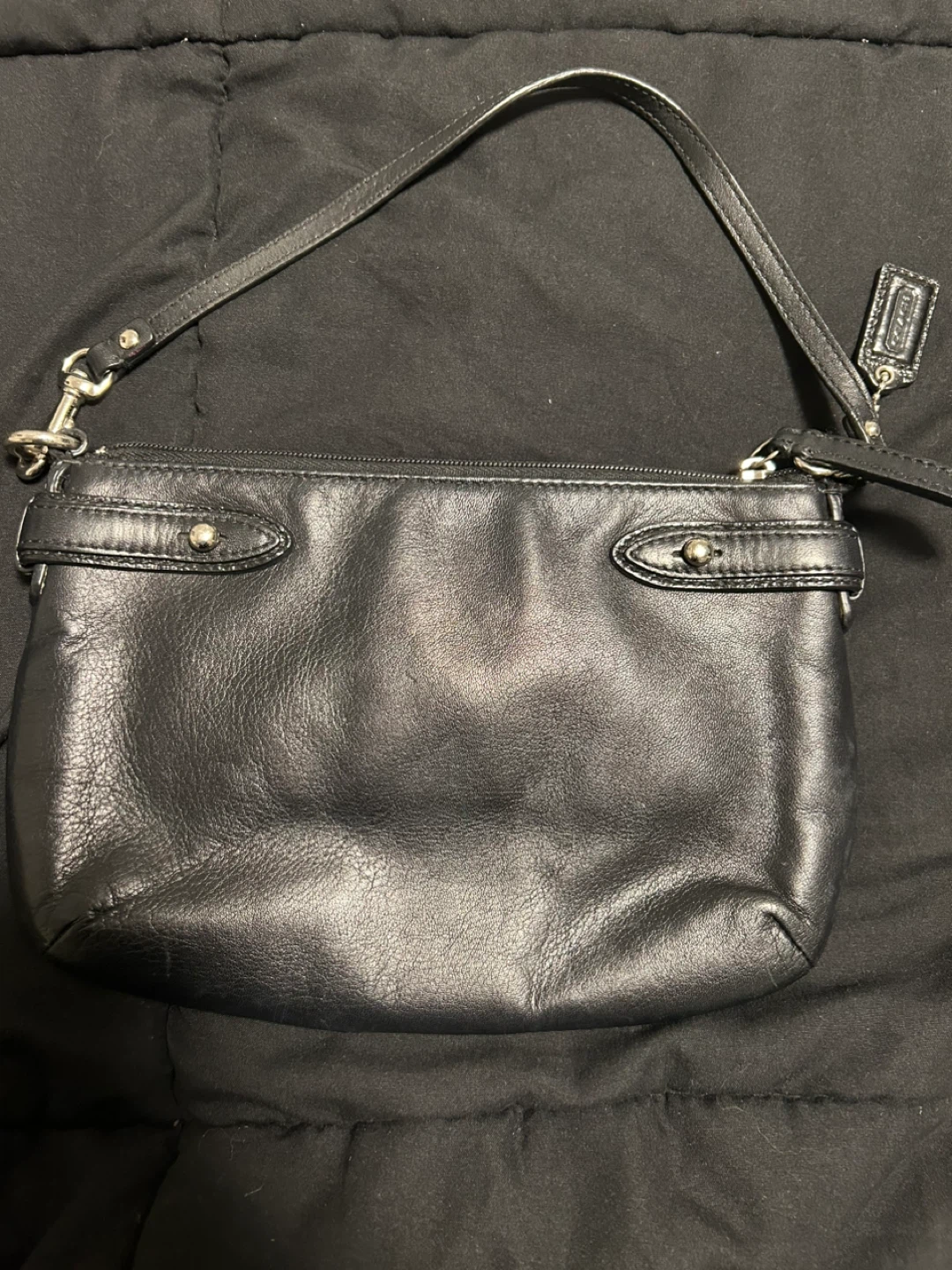 Black Coach Leather Clutch Wristlet - photo 2
