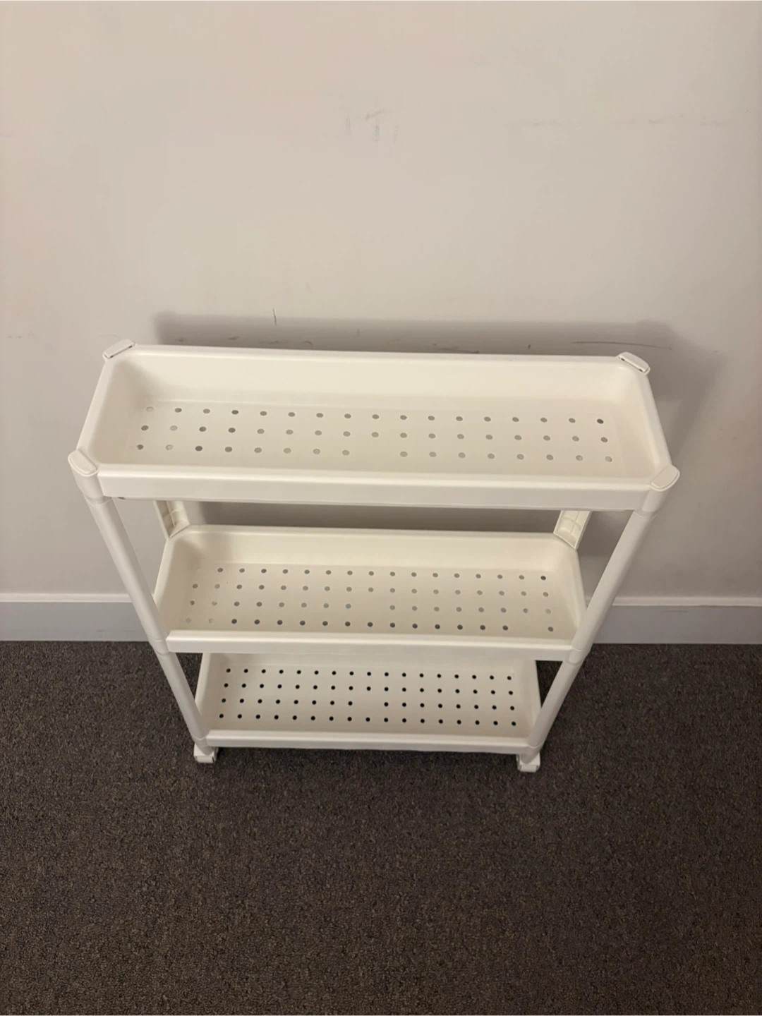 White 3-Tier Rolling Cart
