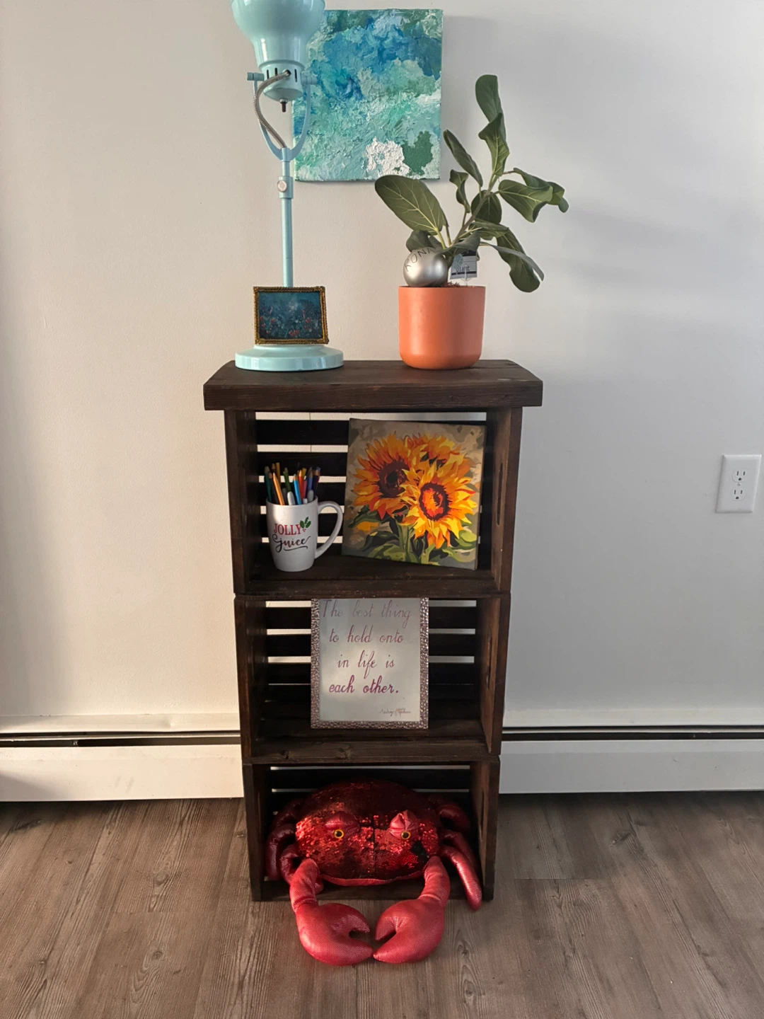 Three Piece Wooden Crate Furniture - Dark Brown - photo 4