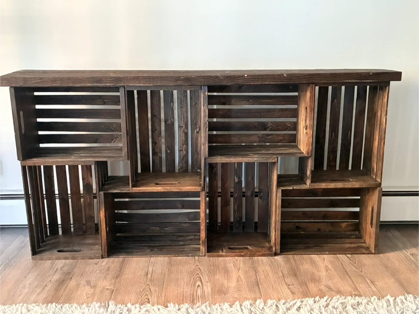 Three Piece Wooden Crate Furniture - Dark Brown - photo 2