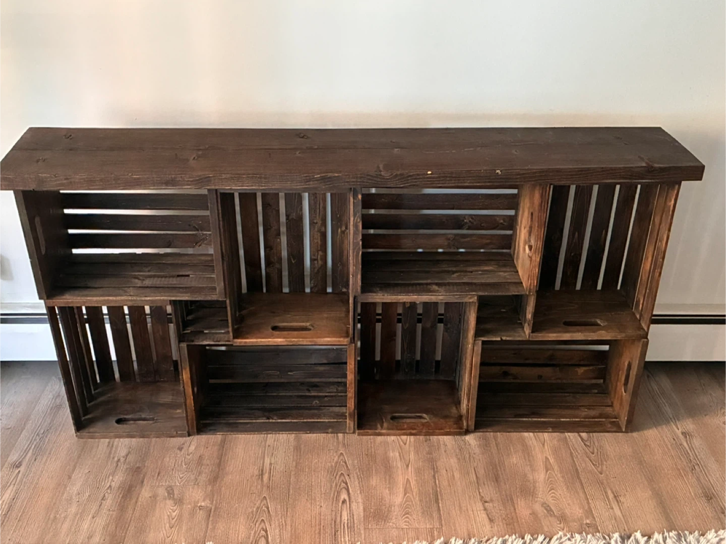 Three Piece Wooden Crate Furniture - Dark Brown - photo 3
