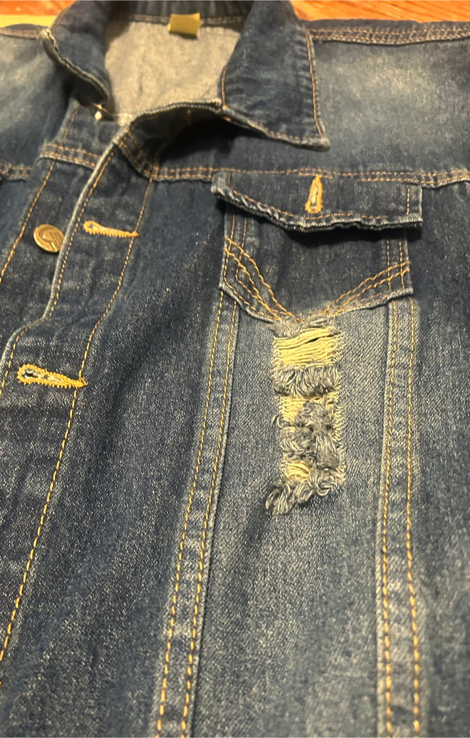 Blue Denim Vest - Distressed Style - photo 2