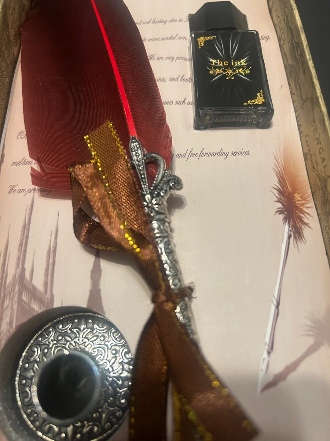 Feather Quill Pen Set with Ink - photo 2