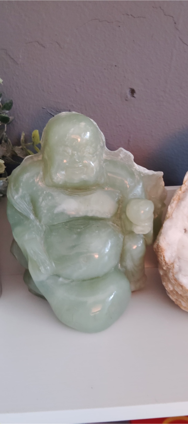 Jade Laughing Buddha Statue - photo 2