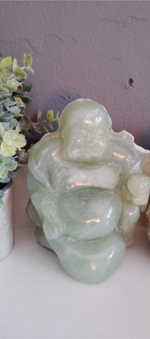 Jade Laughing Buddha Statue - photo 3