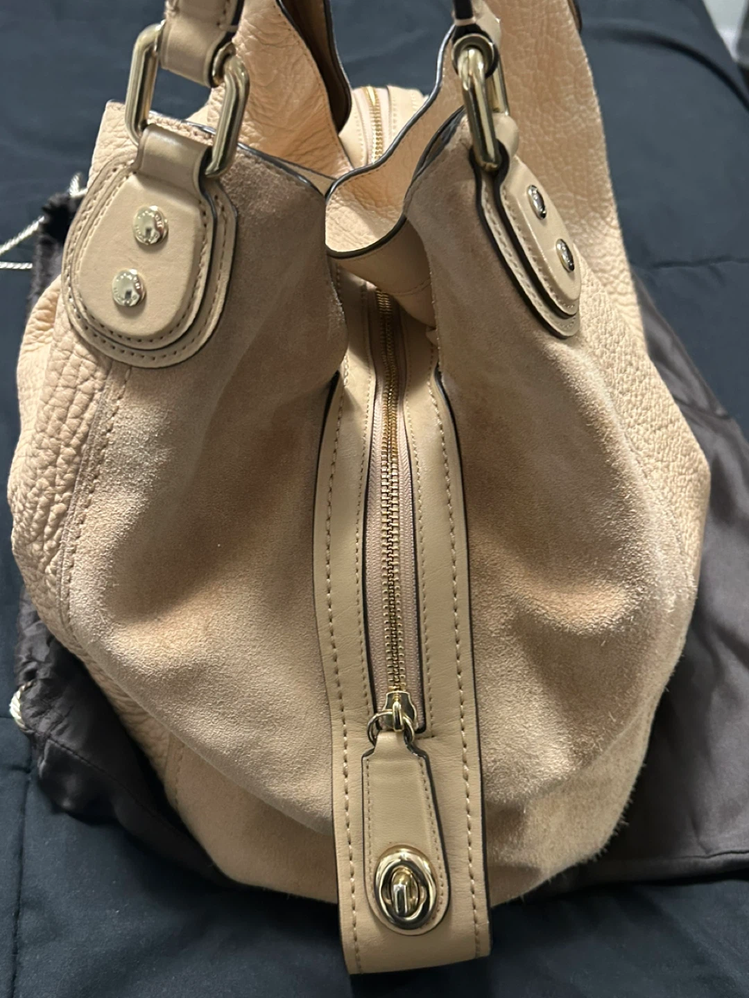 Coach Hobo Bag Beige Leather Suede - photo 3