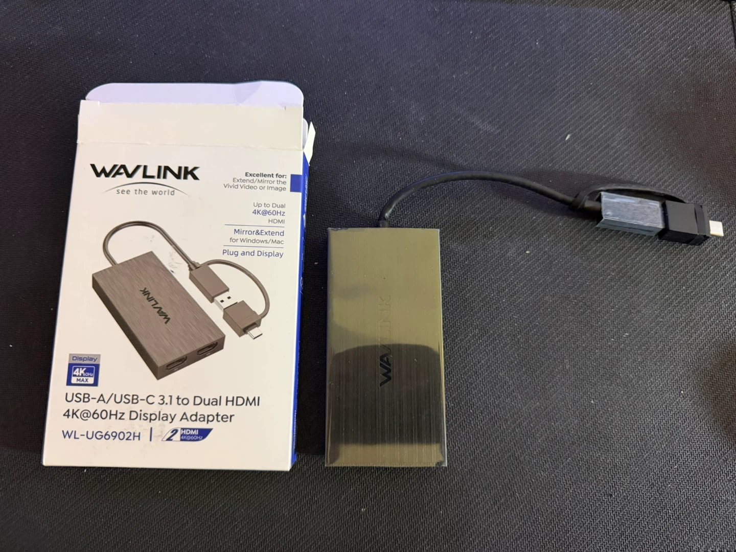 WAVLINK USB-C to Dual HDMI 4K@60Hz DisplayLink Adapter