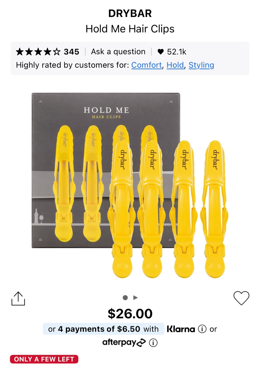 Drybar Hold Me Hair Clips (4 Pack) 🏆