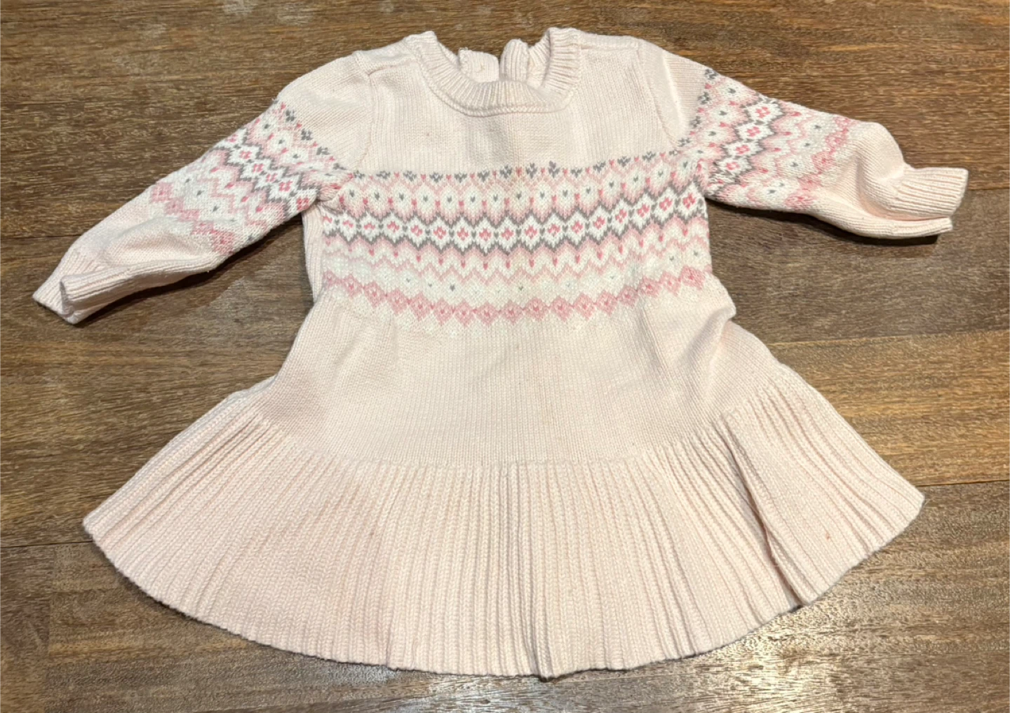 Baby Girl's Pink Fair Isle Knit Dress