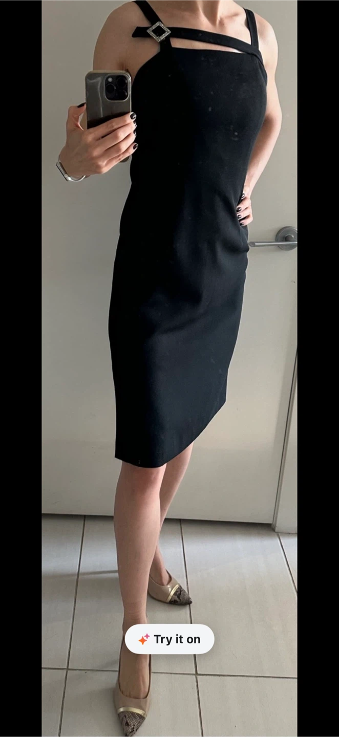 Black Midi Dress with Gem Embellishment🏆 - photo 2
