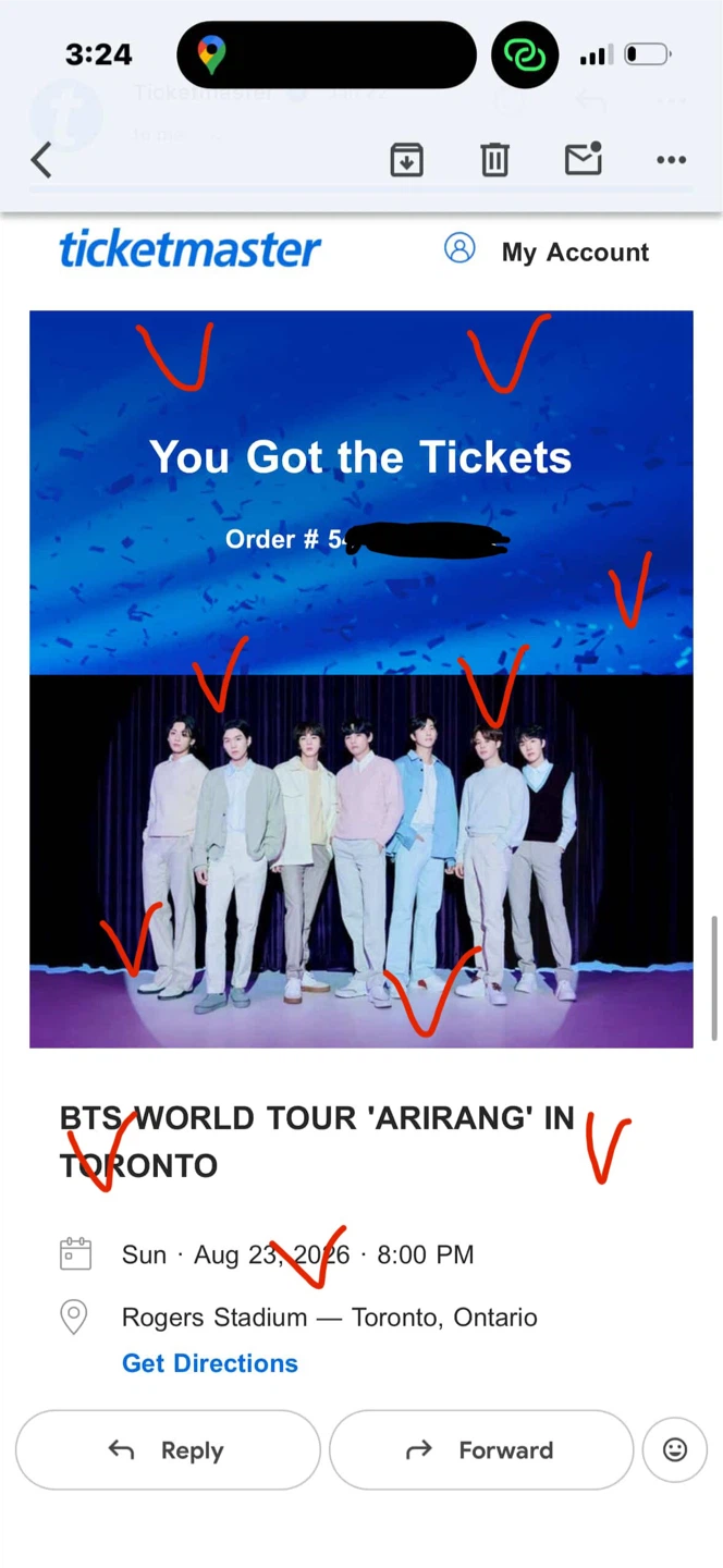 BTS World Tour 'Arirang' Ticket - Toronto