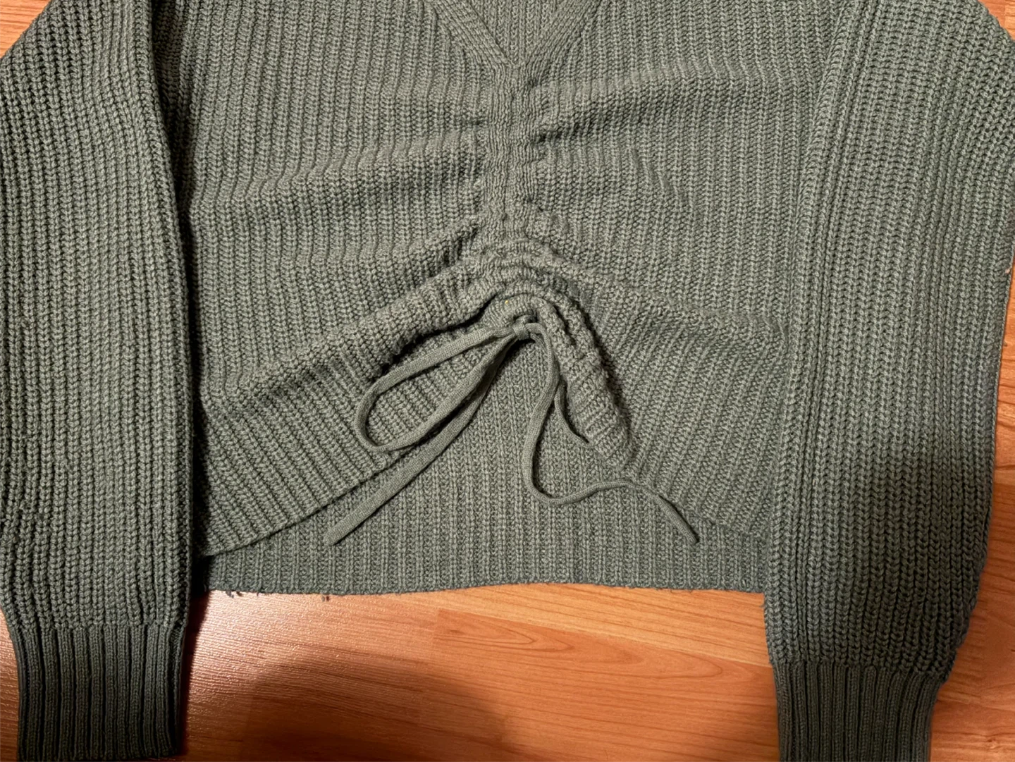 Bluenotes Green Adjustable Crop V-Neck Sweater - photo 3