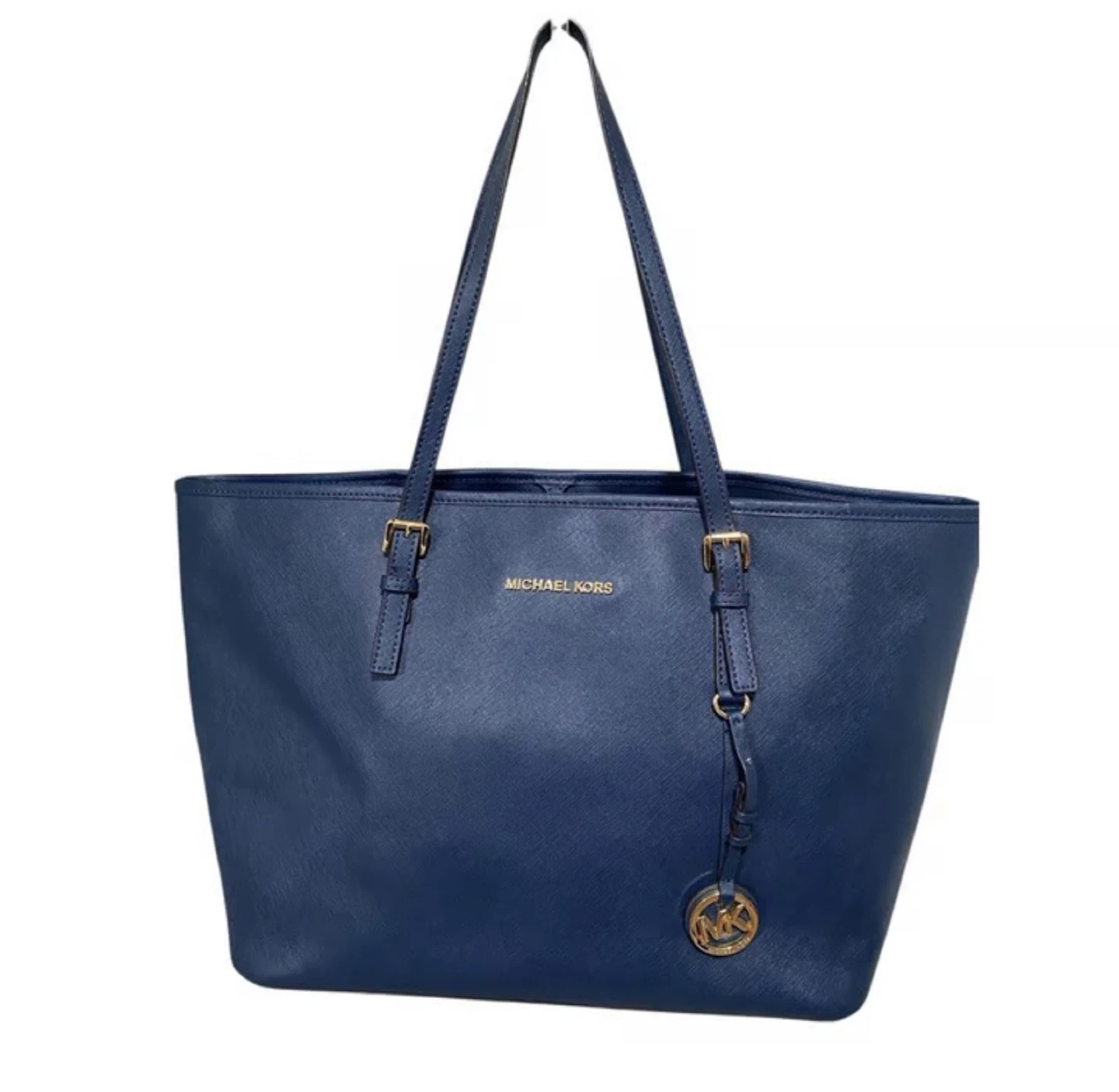 Michael Kors Jet Set Medium Leather Tote Bag - Navy - photo 2
