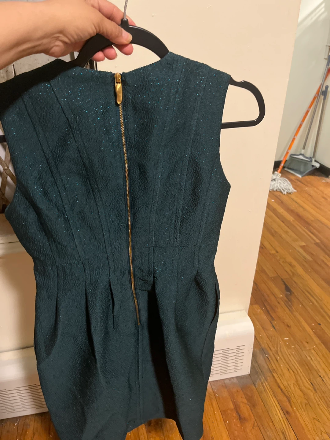 Donna Karan New York Teal Textured Sheath Dress Size 4P - photo 3