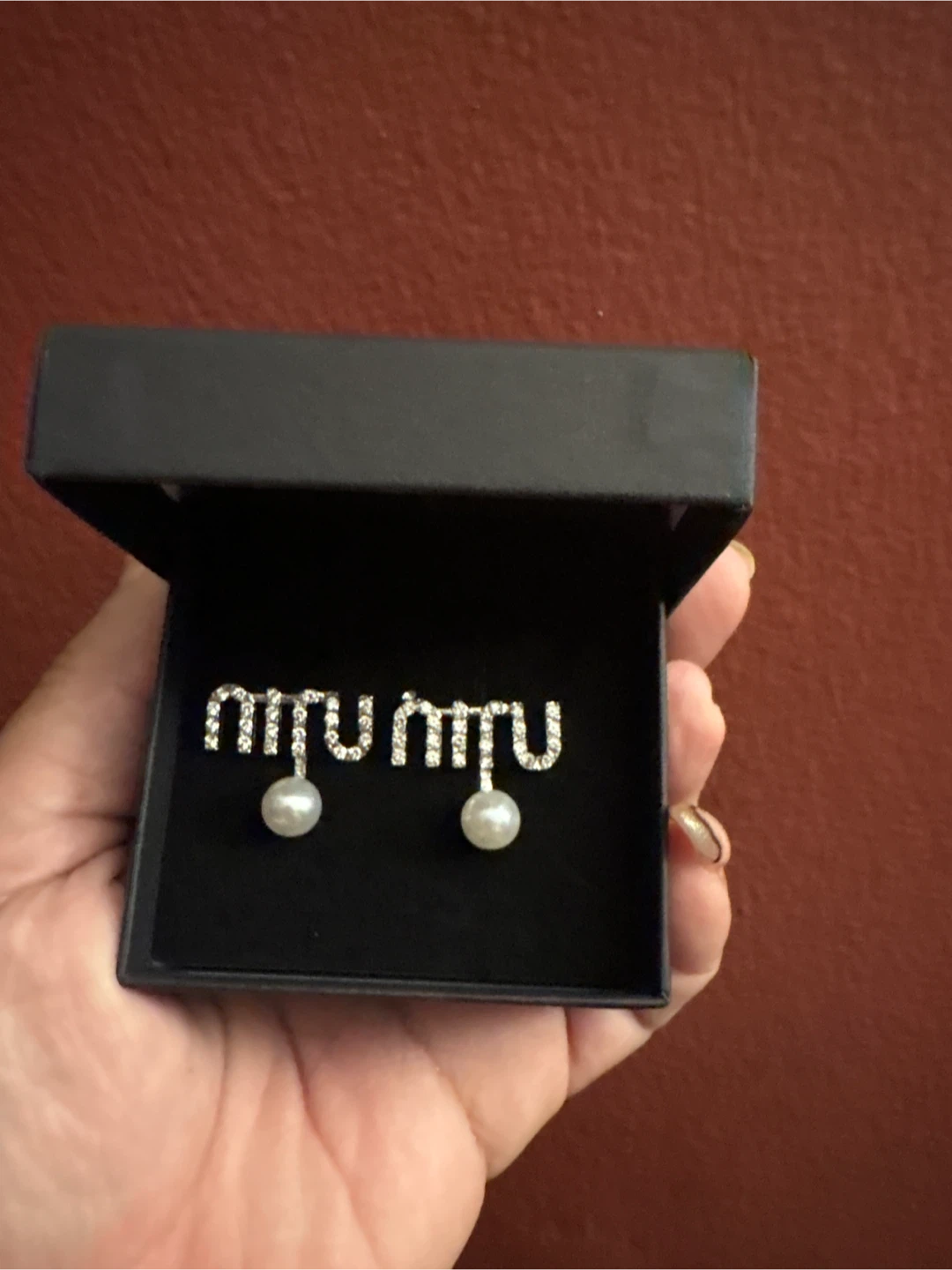 Modern Artist silver Miu Miu Crystal Pearl Drop Earrings 🏆 - photo 2