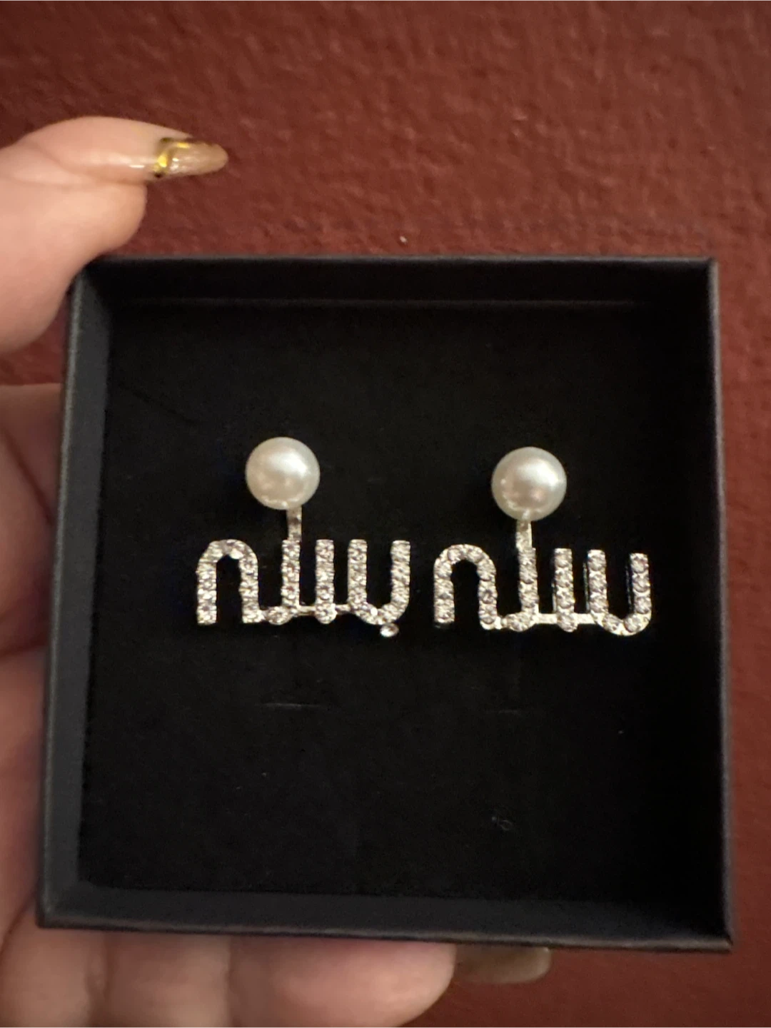 Modern Artist silver Miu Miu Crystal Pearl Drop Earrings 🏆 - photo 3