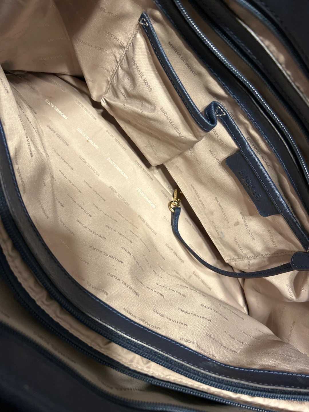 Michael Kors Jet Set Medium Leather Tote Bag - Navy - photo 3
