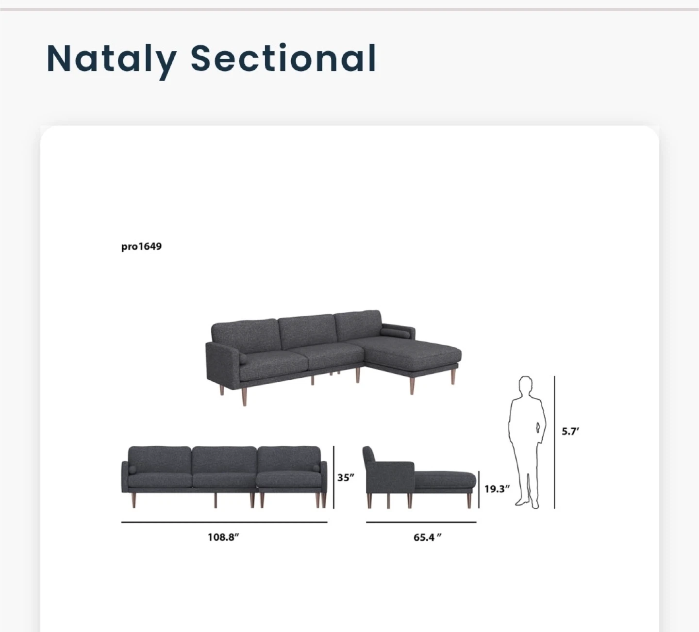 New in plastic Nataly Sectional Sofa - photo 3