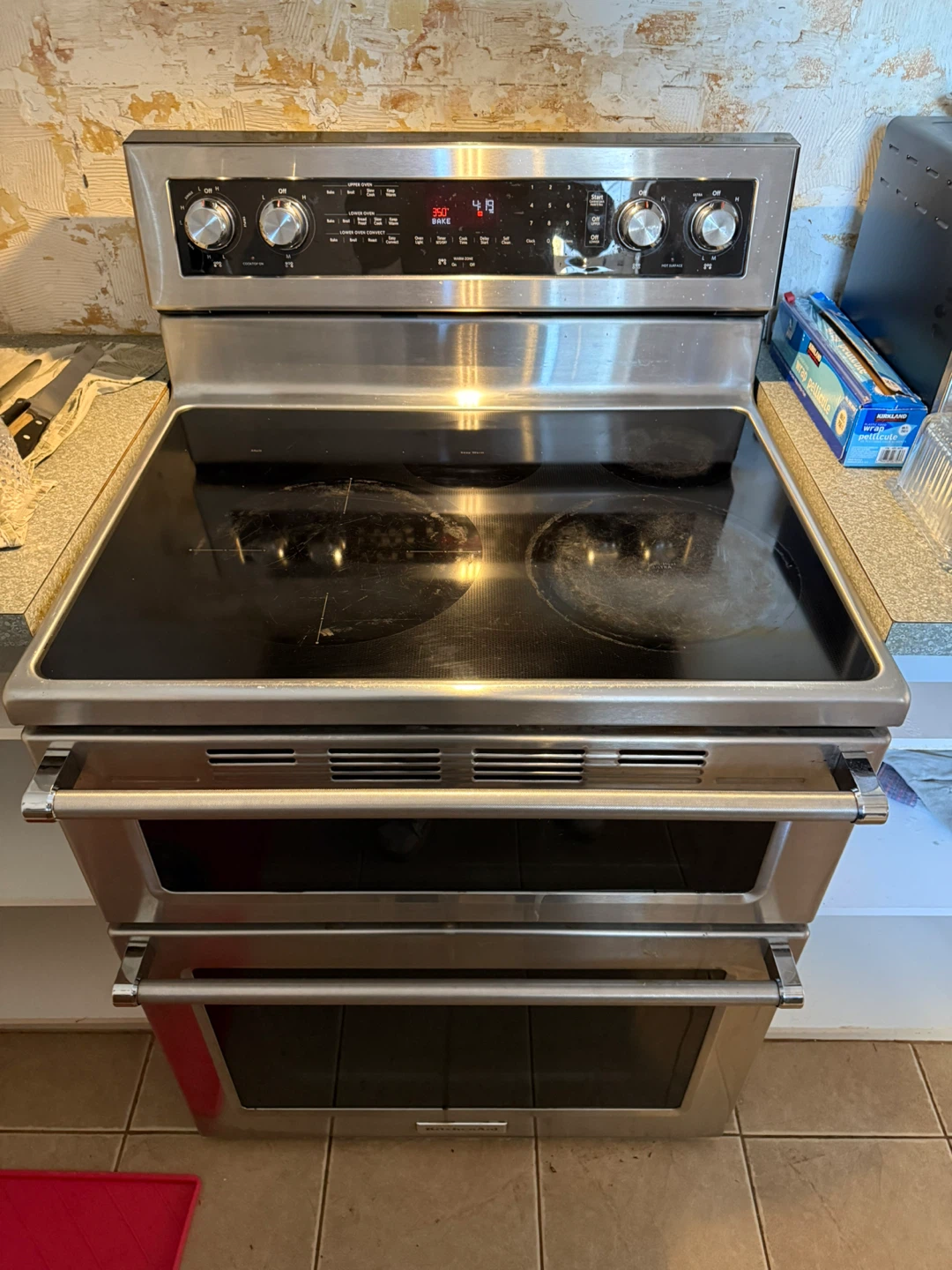 KitchenAid Stainless Steel Double Oven Electric Range