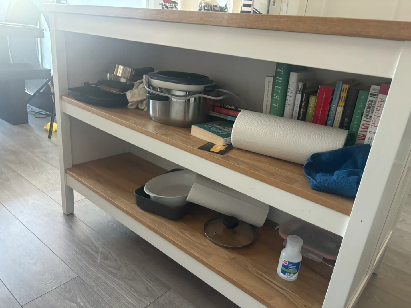 White Kitchen Island with Wooden Top - photo 4