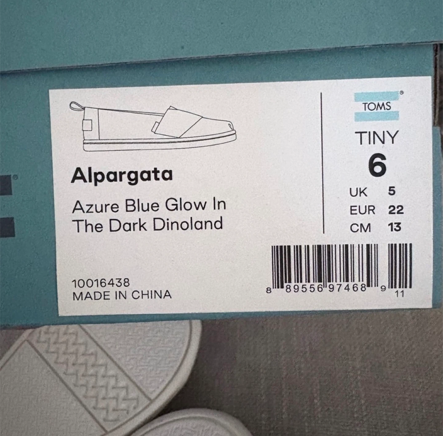 Toms Tiny Alpargata Toddler Shoes Sz 6 🏆 - photo 5