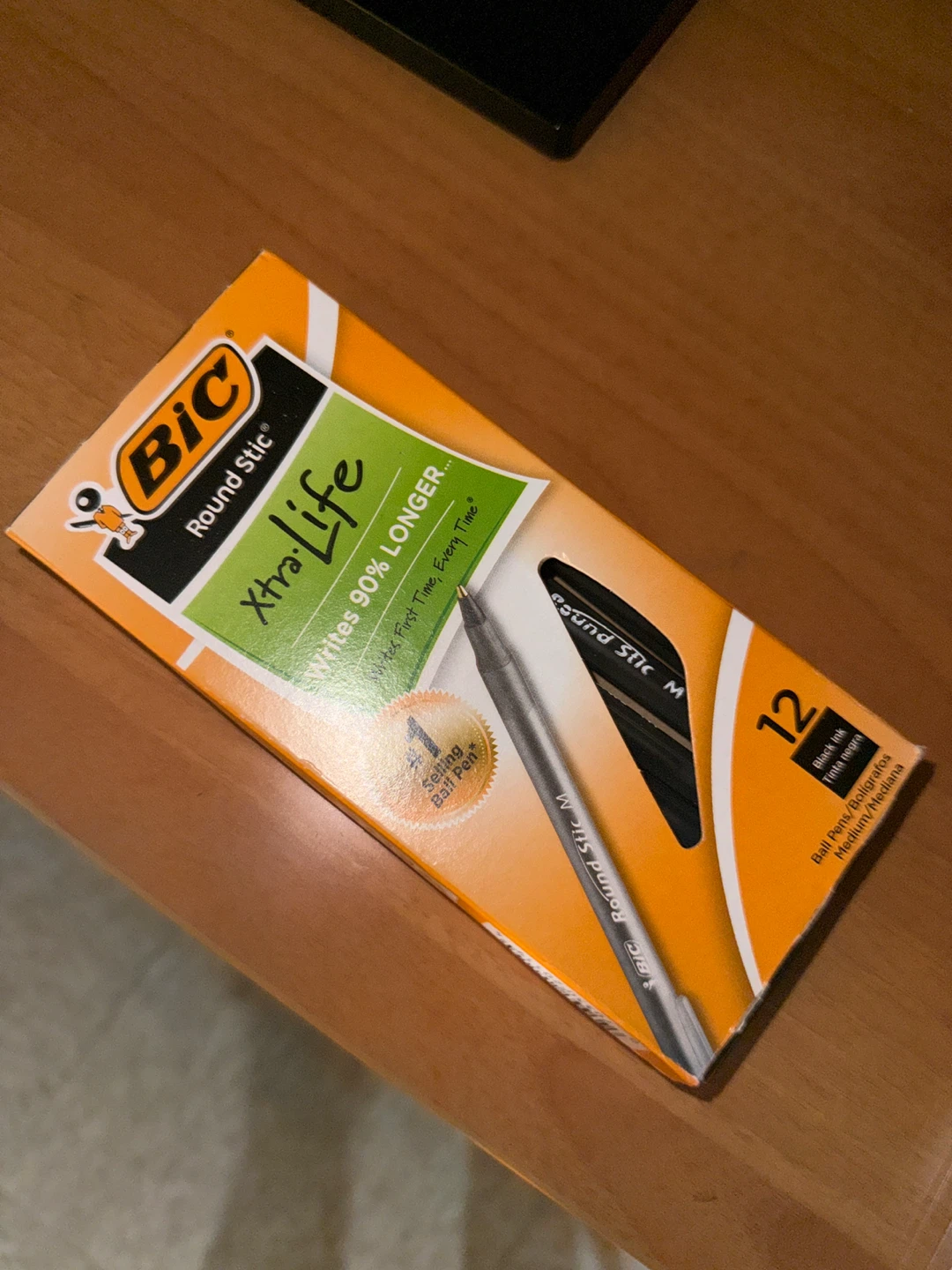 BIC Round Stic Xtra Life Ballpoint Pens Black Ink (12 Count) 🏆
