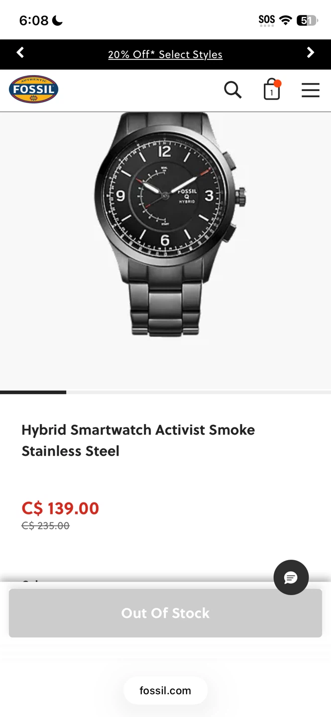 Fossil Hybrid Smartwatch Activist Smoke Stainless Steel - photo 2
