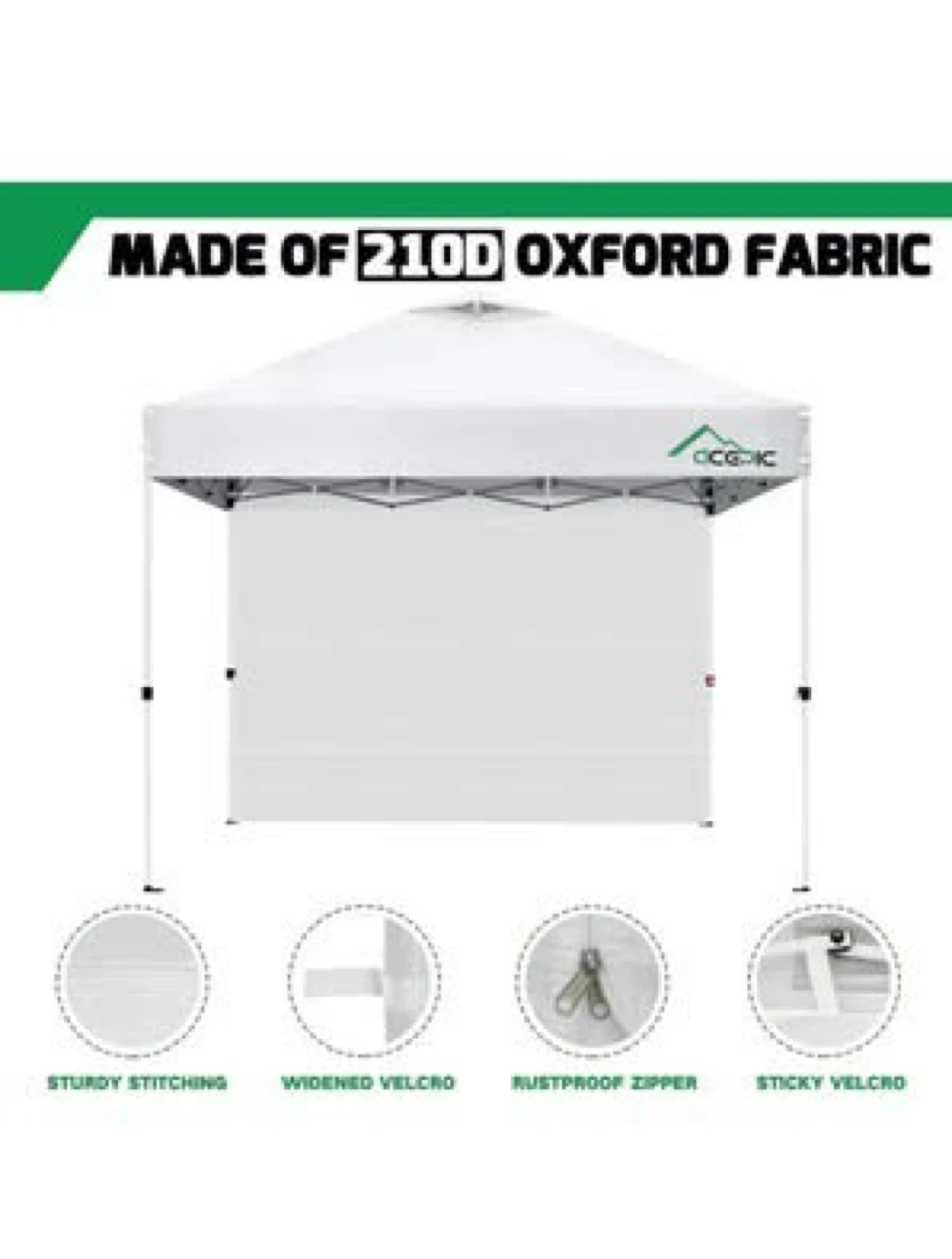 3PCS White Waterproof Sidewalls ONLY for Canopy Tent - photo 2