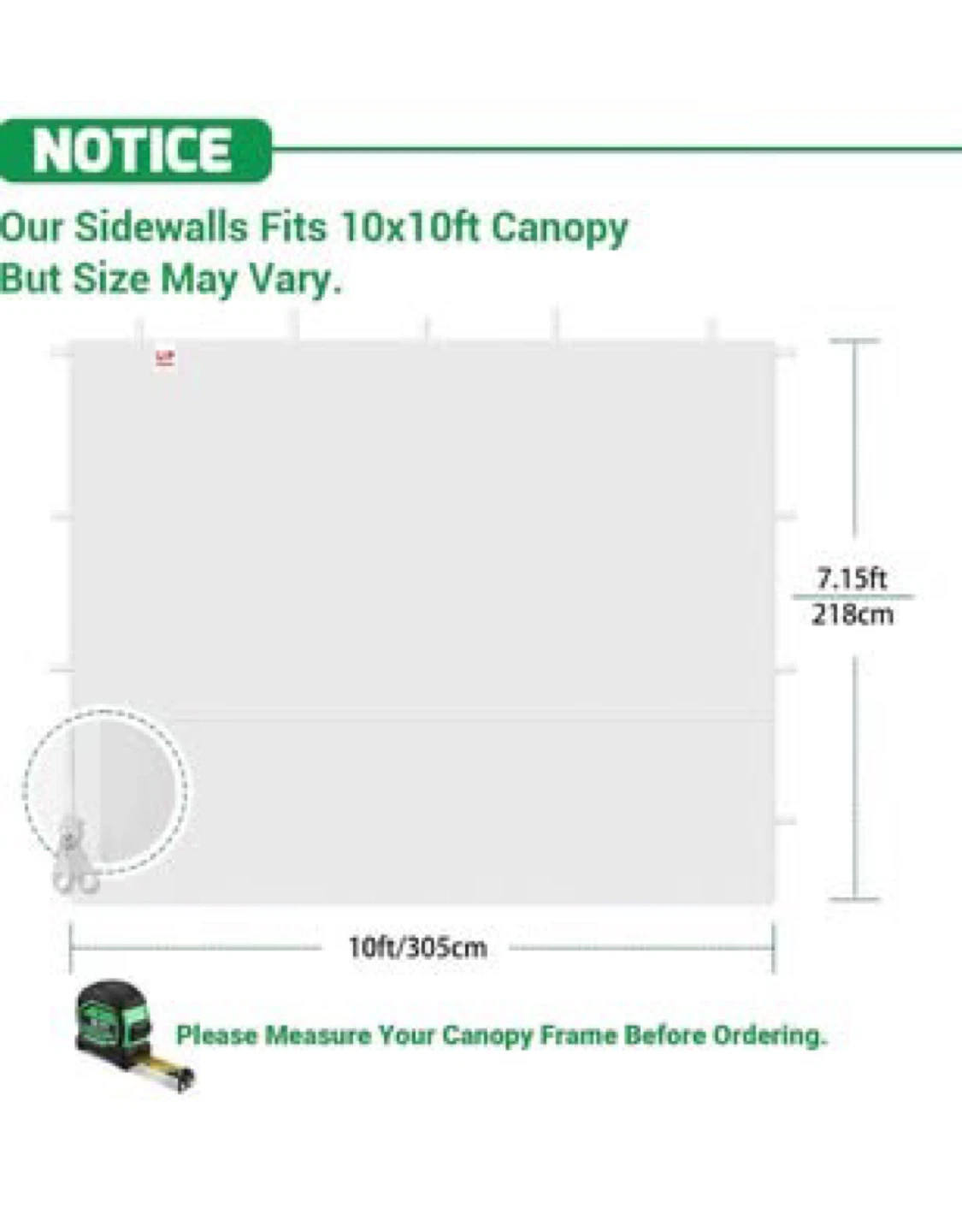 3PCS White Waterproof Sidewalls ONLY for Canopy Tent - photo 4