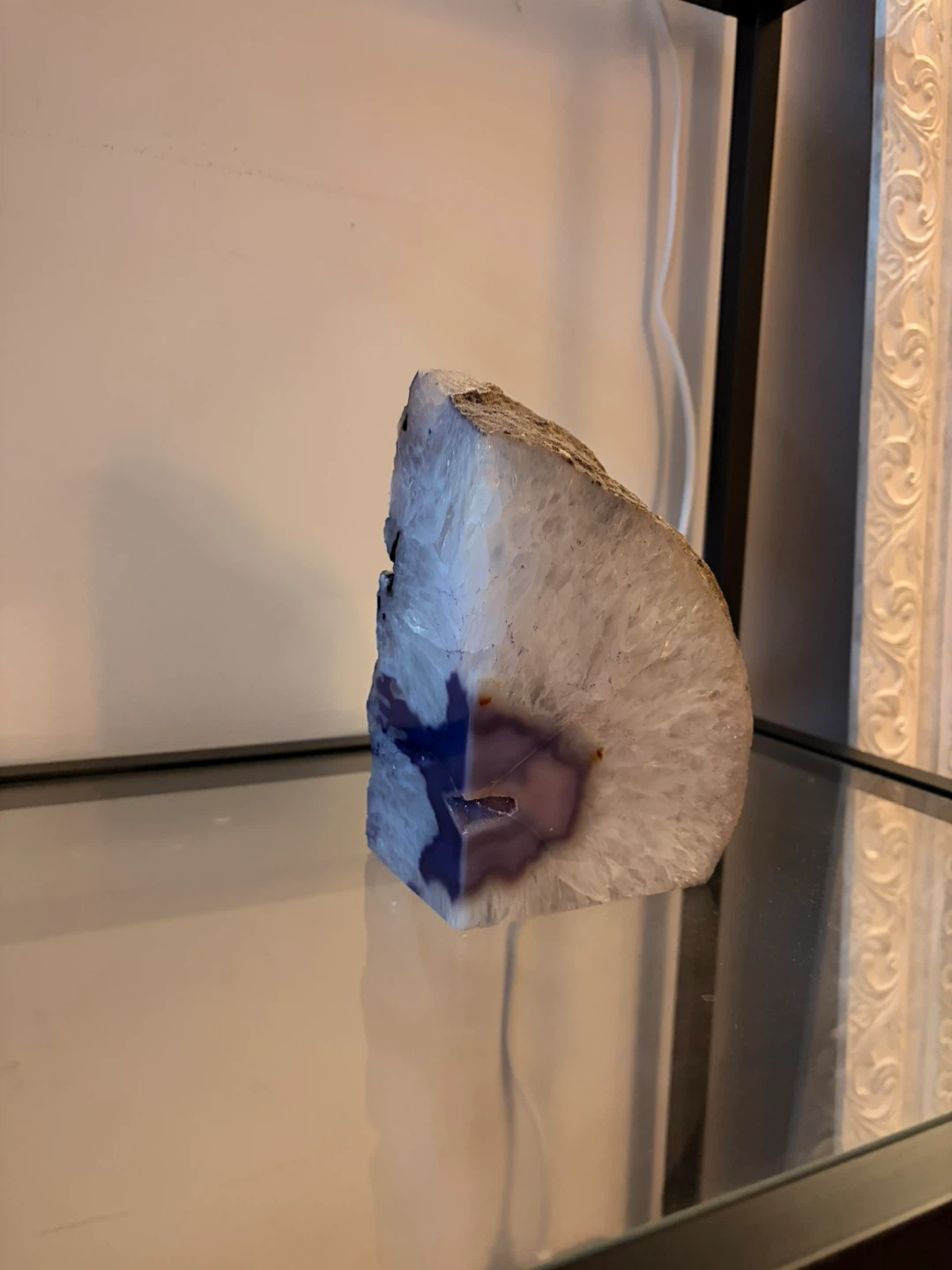 Agate Geode Crystal Slice Bookend