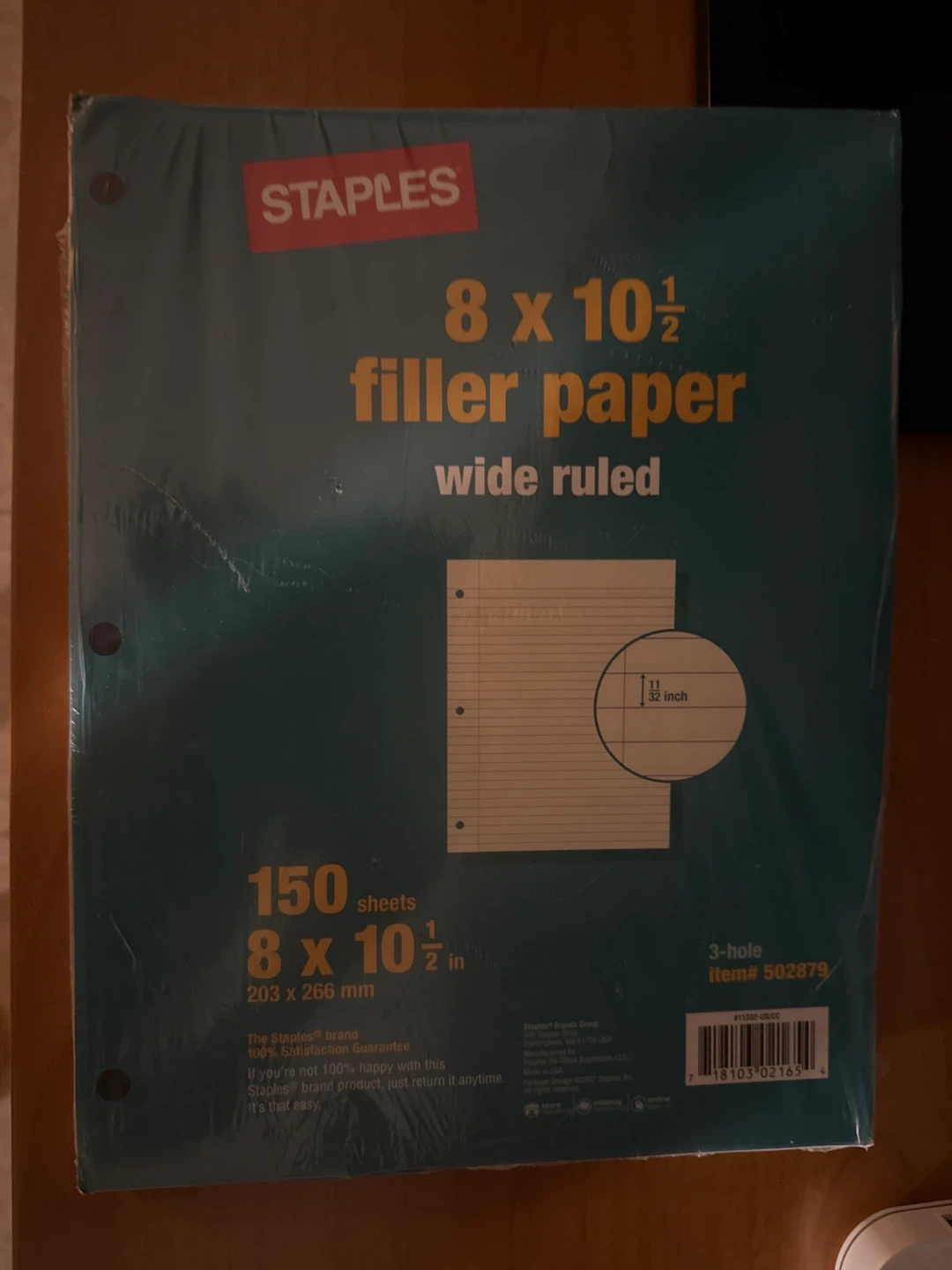 Staples 8 x 10.5 Inch Wide Ruled Filler Paper  🏆
