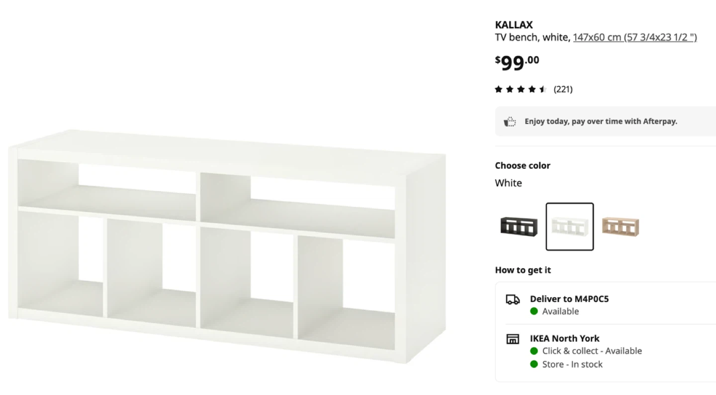 IKEA TV Bench with 4 rattan baskets - photo 2