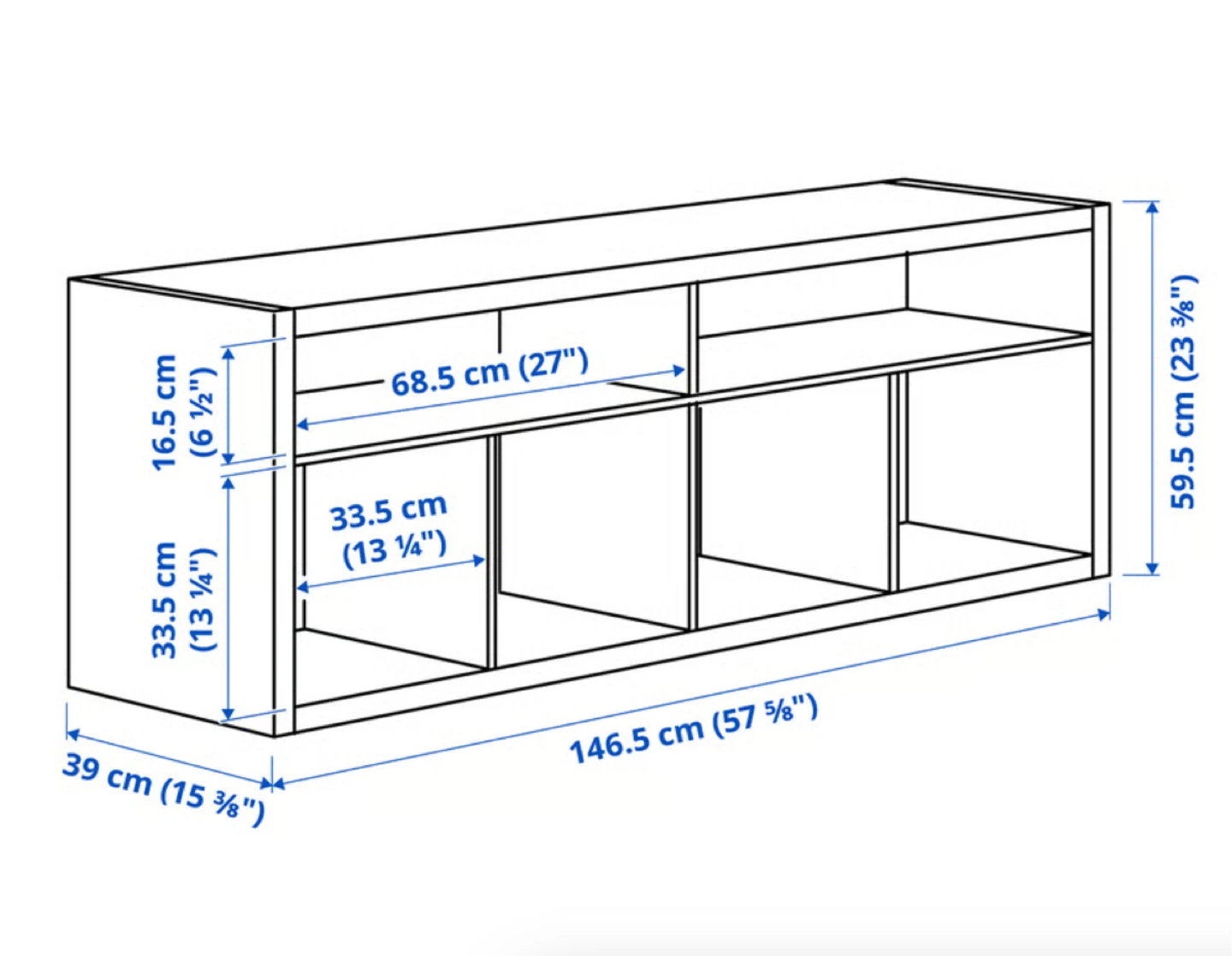 IKEA TV Bench with 4 rattan baskets - photo 3