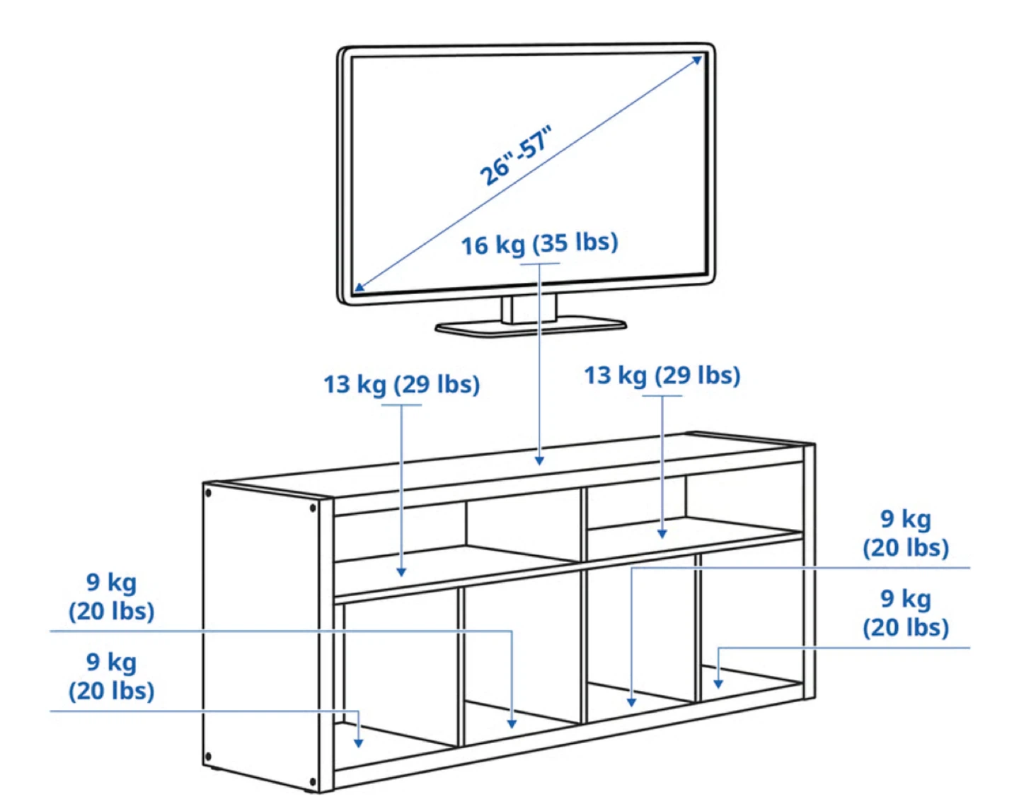 IKEA TV Bench with 4 rattan baskets - photo 4