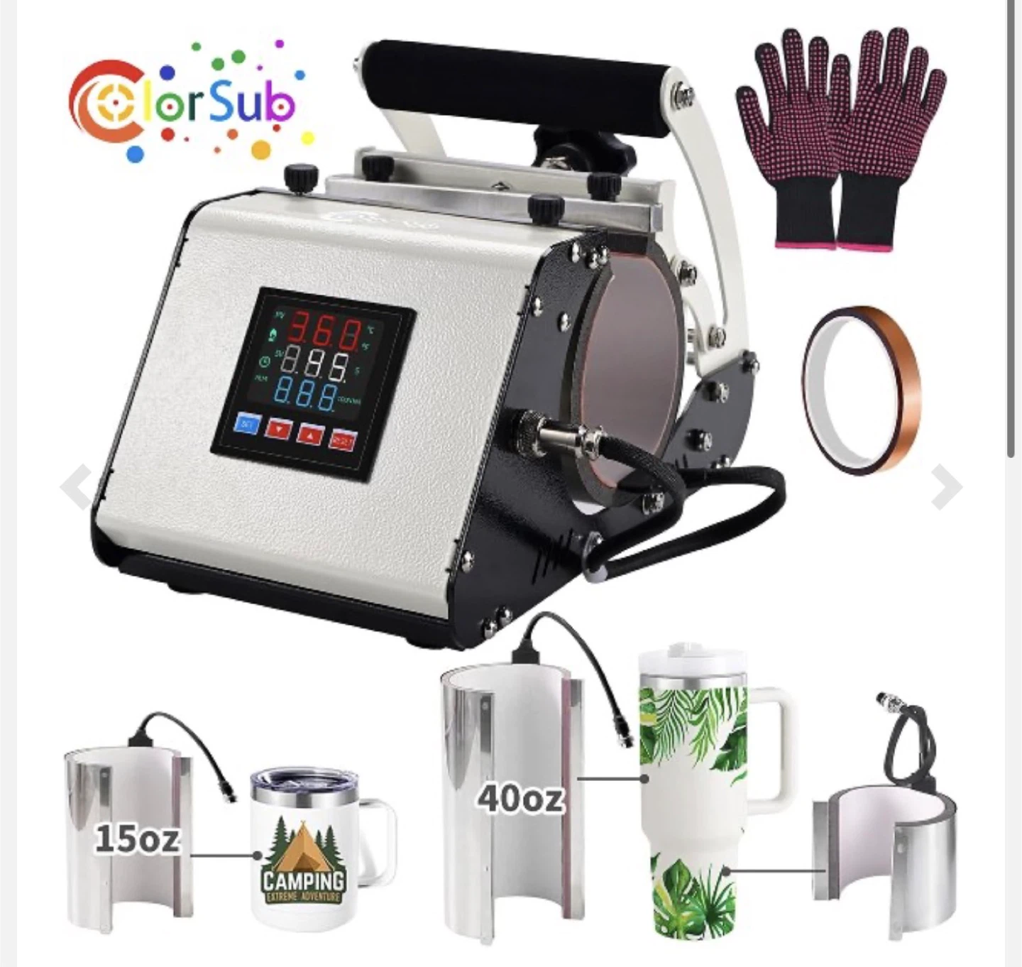 ColorSub Tumbler Heat Press Machine with Accessories