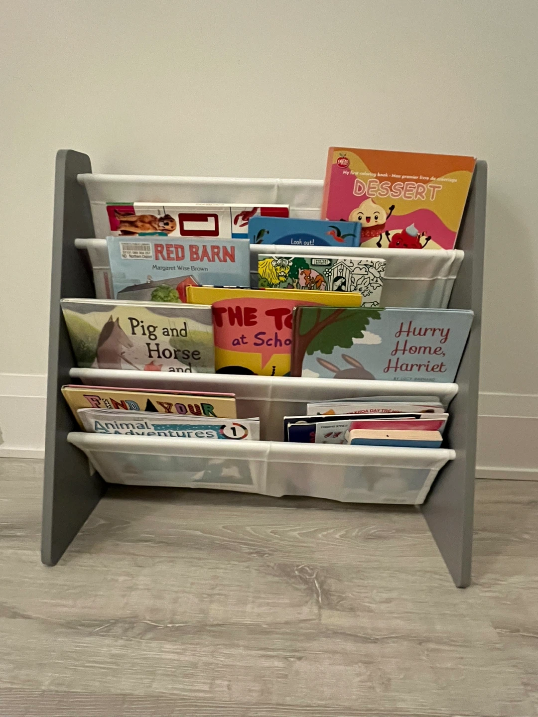 Grey 4-Tier Fabric Bookshelf for Kids - photo 3