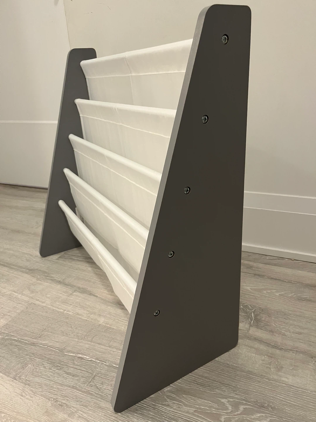 Grey 4-Tier Fabric Bookshelf for Kids - photo 2