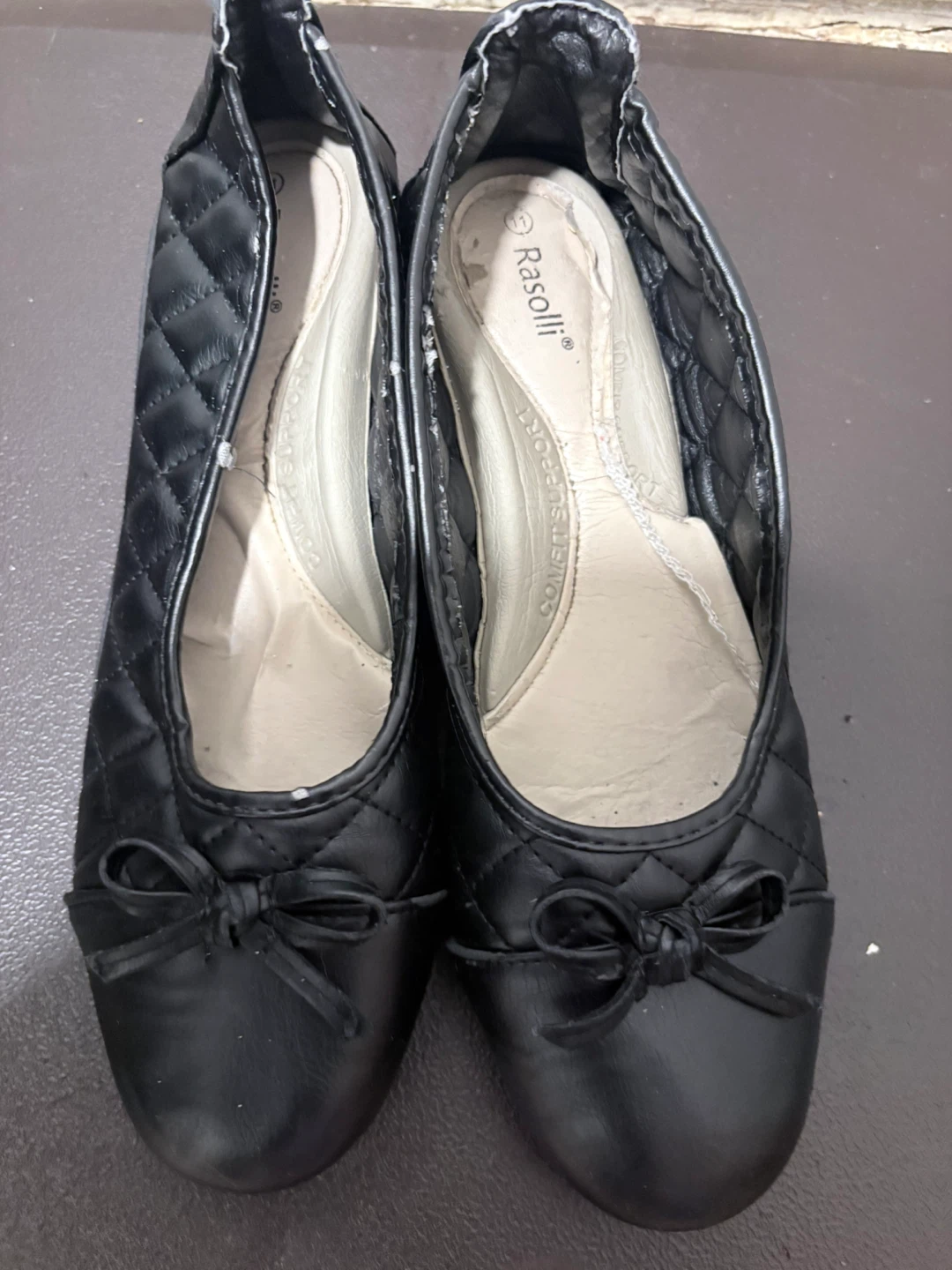 Rasolli Black Quilted Ballet Flats with Bows - photo 4