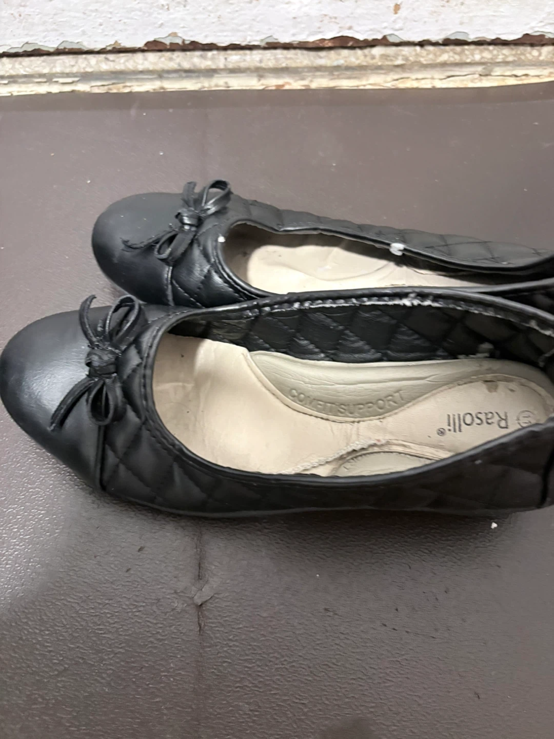 Rasolli Black Quilted Ballet Flats with Bows - photo 5